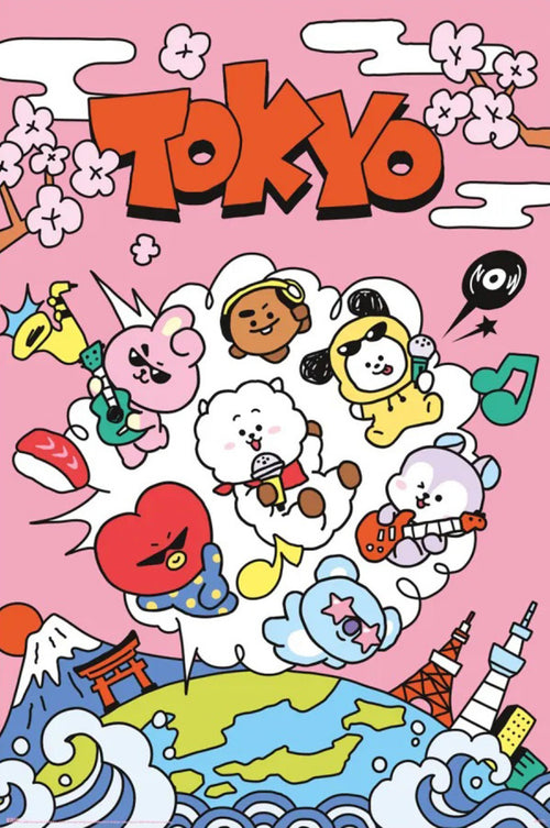 Poster Bt21 World Voyage 61x91 5cm GPE6037 | Yourdecoration.it