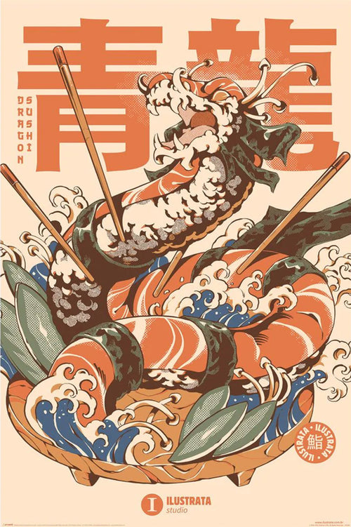 Poster Ilustrata Dragon Sushi 61x91 5cm Pyramid PP35305 | Yourdecoration.it
