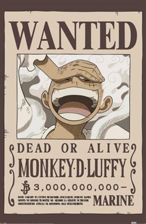 Poster One Piece Wanted Luffy 61x91 5cm PP2501058 | Yourdecoration.it