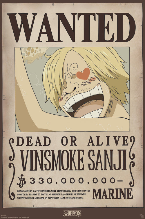 Poster One Piece Wanted Sanji 61x91 5cm Abystyle GBYDCO559 | Yourdecoration.it