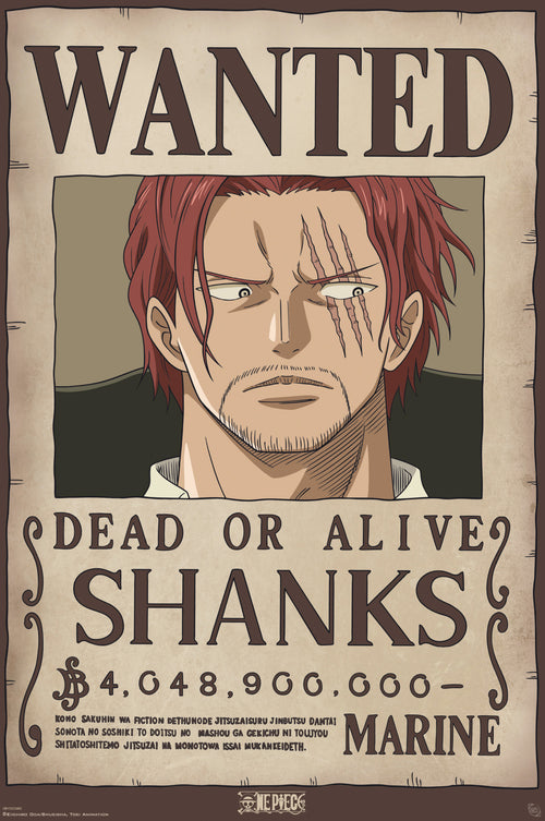 Poster One Piece Wanted Shanks 61x91 5cm Abystyle GBYDCO482 | Yourdecoration.it