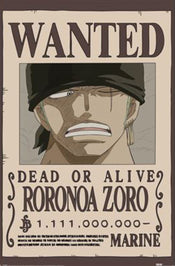 Poster One Piece Wanted Zoro 61x91 5cm PP2501065 | Yourdecoration.it