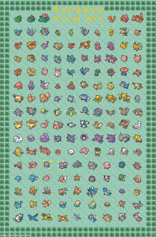 Poster Pokemon Pixel Art 61x91 5cm GBYDCOA042 | Yourdecoration.it