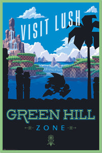Poster Sonic The Hedgehog Visit Lush Green Hill Zone 61x91 5cm Grupo Erik GPE5810 | Yourdecoration.it
