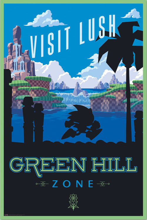 Poster Sonic The Hedgehog Visit Lush Green Hill Zone 61x91 5cm Grupo Erik GPE5810 | Yourdecoration.it