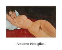 Stampa Artistica Amedeo Modigliani Liegender Frauenakt auf weissem Kissen 50x40cm AMO 2002 PGM.webp
