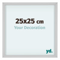 Virginia Alluminio Cornice 25x25cm Bianco Davanti Dimensione | Yourdecoration.it