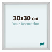 Virginia Alluminio Cornice 30x30cm Bianco Davanti Dimensione | Yourdecoration.it