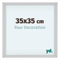 Virginia Alluminio Cornice 35x35cm Bianco Davanti Dimensione | Yourdecoration.it