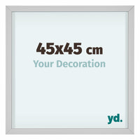 Virginia Alluminio Cornice 45x45cm Bianco Davanti Dimensione | Yourdecoration.it