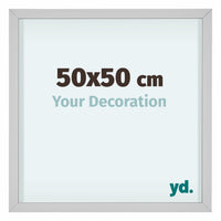 Virginia Alluminio Cornice 50x50cm Bianco Davanti Dimensione | Yourdecoration.it