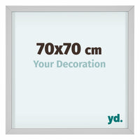 Virginia Alluminio Cornice 70x70cm Bianco Davanti Dimensione | Yourdecoration.it