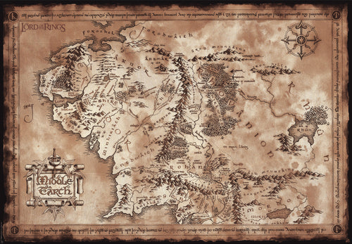 Lord Of The Rings Map Poster 91 5X61cm | Yourdecoration.it