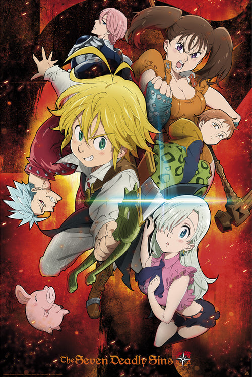 The Seven Deadly Sins Characters Poster 61X91 5cm | Yourdecoration.it