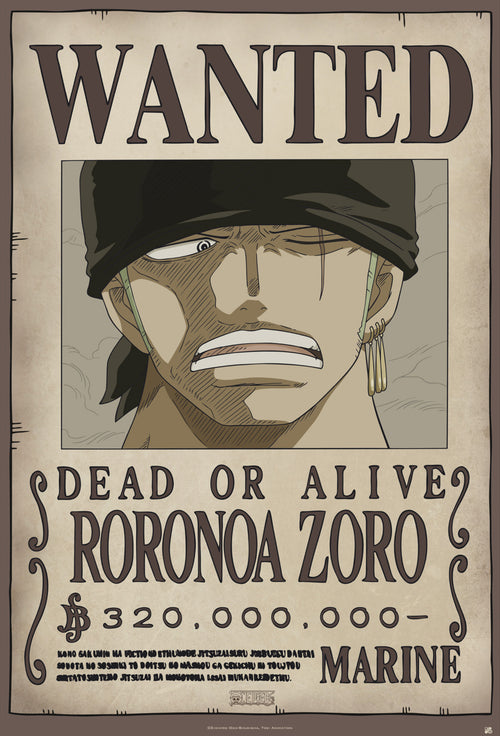 One Piece Wanted Zoro New Poster 61X91 5cm | Yourdecoration.it