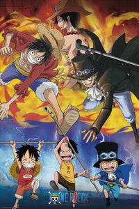 One Piece Ace Sabo Luffy Poster 61X91 5cm | Yourdecoration.it
