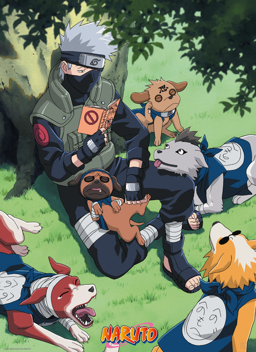 Naruto Kakashi And Dogs Poster 38X52cm | Yourdecoration.it
