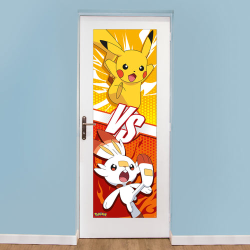 abystyle gbydco293 pokemon pikachu and scorbunny poster 53x158cm sfeer | Yourdecoration.it