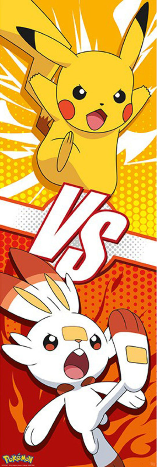 abystyle gbydco293 pokemon pikachu and scorbunny poster 53x158cm | Yourdecoration.it