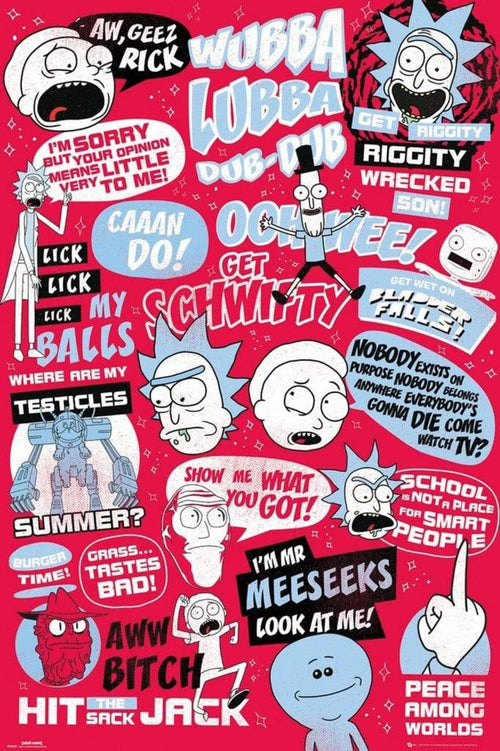 GBeye Rick and Morty Quotes Poster 61x91,5cm | Yourdecoration.it
