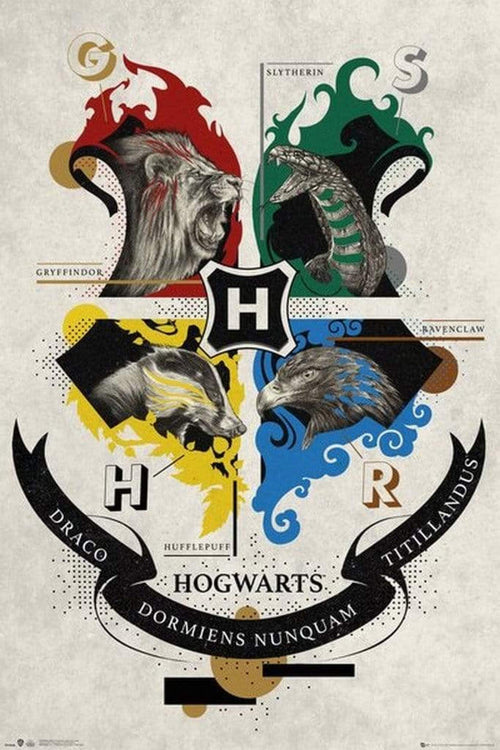GBeye Harry Potter Animal Crest Poster 61x91,5cm | Yourdecoration.it