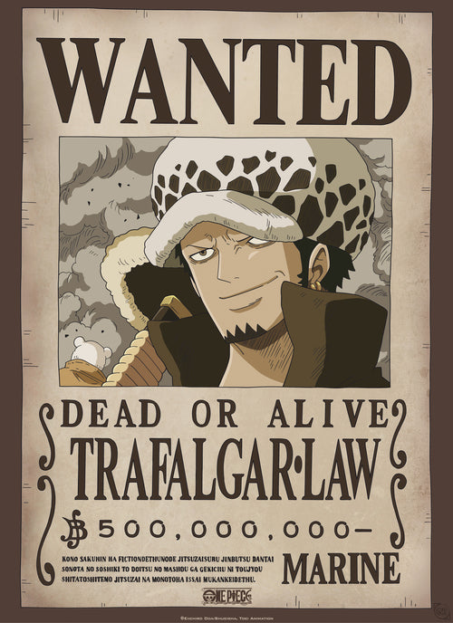 Gbeye Gbydco262 One Piece Wanted Law Poster 38x52cm | Yourdecoration.it