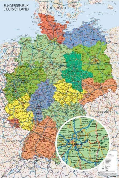 GBeye Germany Map Poster 61x91,5cm | Yourdecoration.it