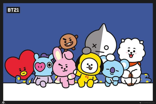 GBeye BT21 Group Blue Poster 91,5x61cm | Yourdecoration.it