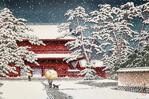 GBeye Kawase Zojo Temple in the Snow Poster 91,5x61cm | Yourdecoration.it