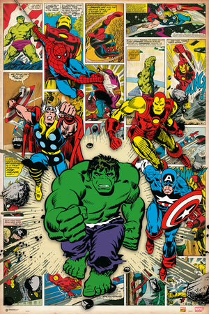 Grupo Erik GPE4786 Marvel Comics Here Come The Heroes Poster 61X91,5cm | Yourdecoration.it