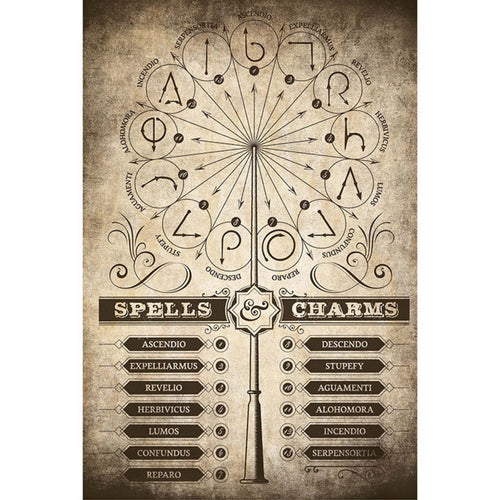 Grupo Erik GPE5160 Harry Potter Spells And Charms Poster 61X91,5cm | Yourdecoration.it