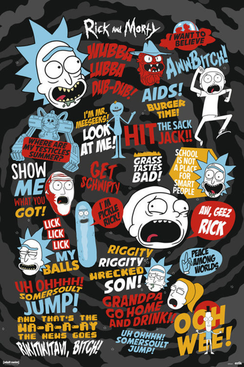 Grupo Erik GPE5241 Rick And Morty Quotes Poster 61X91,5cm | Yourdecoration.it