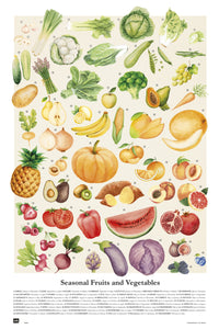 Grupo Erik GPE5349 Vegetales Y Frutas De Temporada Poster 61X91,5cm | Yourdecoration.it