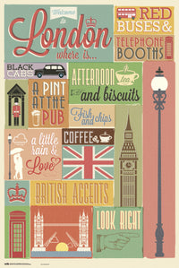 Grupo Erik GPE5542 London Collage Poster 61X91,5cm | Yourdecoration.it