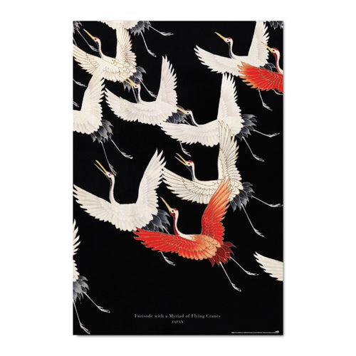 Grupo Erik Gpe5627 Poster Furisode With A Myriad Of Flying Cranes | Yourdecoration.it