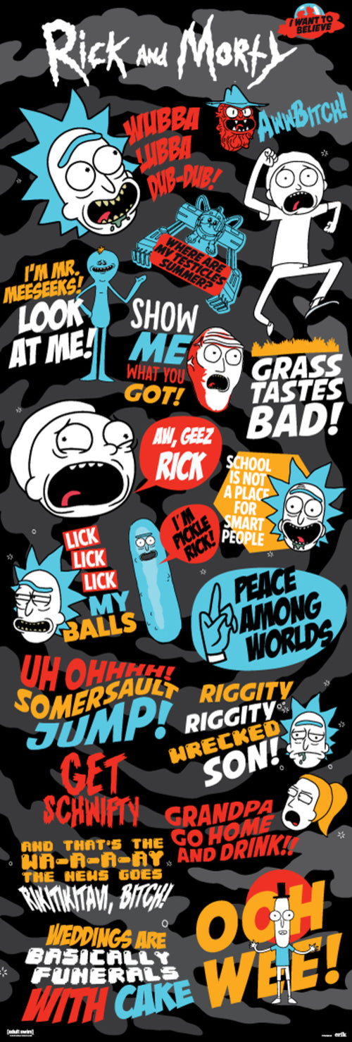 Grupo Erik PPGE8049 Rick And Morty Quotes Poster 53X158cm | Yourdecoration.it