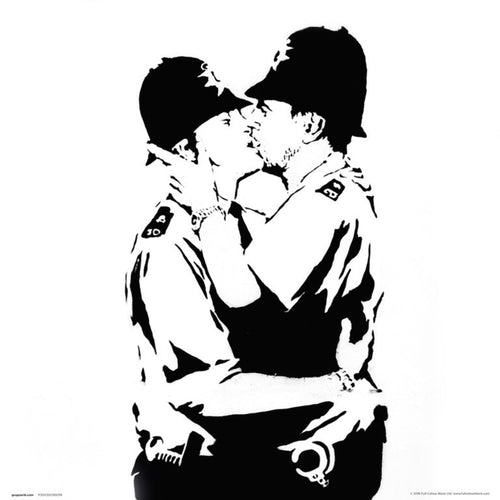 grupo erik brandalised bobbies kissing stampa artistica 30x30cm | Yourdecoration.it