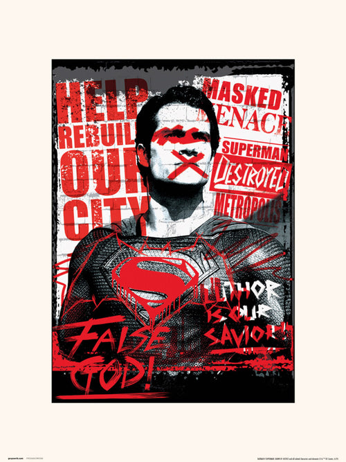 grupo erik dc batman v superman superman false god stampa artistica 30x40cm | Yourdecoration.it