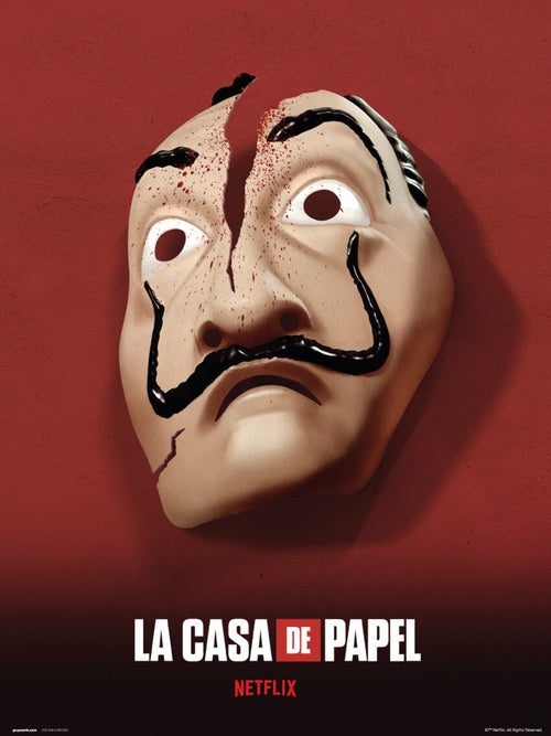 grupo erik la casa de papel mascara stampa artistica 30x40cm | Yourdecoration.it