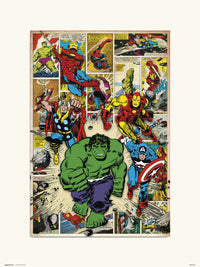 grupo erik marvel comic here come the heroes stampa artistica 30x40cm | Yourdecoration.it