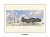 grupo erik star wars concept art milennium falcon stampa artistica 40x30cm | Yourdecoration.it