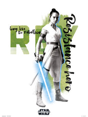 grupo erik star wars episode ix rey resistance hero stampa artistica 30x40cm | Yourdecoration.it
