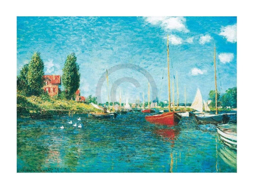 pgm cm 899 claude monet red boats stampa artistica 80x60cm | Yourdecoration.it