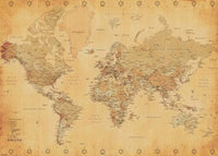 Pyramid World Map Vintage Style Poster 140x100cm | Yourdecoration.it