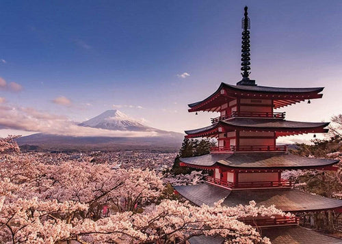 Pyramid Mount Fuji Blossom Poster 140x100cm | Yourdecoration.it