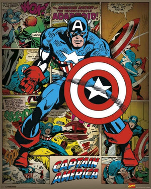 Pyramid Marvel Comics Captain America Retro Poster 40x50cm | Yourdecoration.it