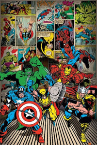 Pyramid Marvel Comics Here Come the Heroes Poster 61x91,5cm | Yourdecoration.it