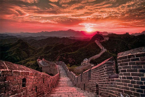 Pyramid The Great Wall of China Sunset Poster 91,5x61cm | Yourdecoration.it