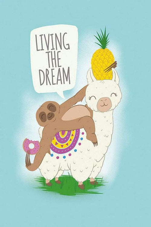Pyramid Living the Dream Llama and Sloth Poster 61x91,5cm | Yourdecoration.it