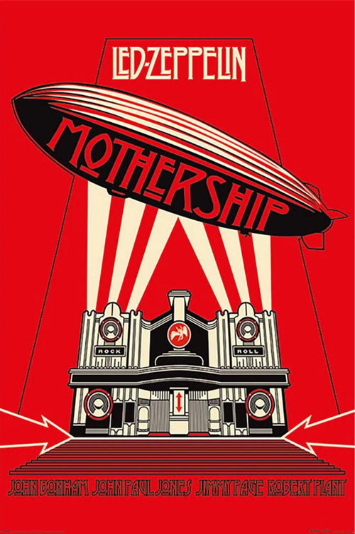 pyramid pp34445 led zeppelin mothership red poster 61x91 5cm | Yourdecoration.it